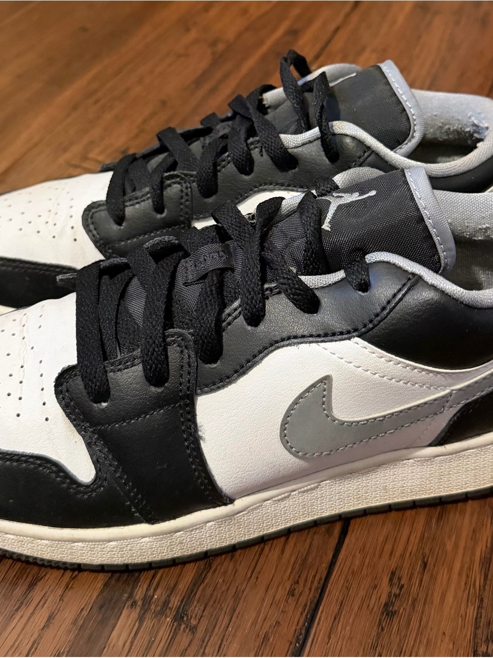 Jordan Kids Black, White and Gray Low-Top Sneakers